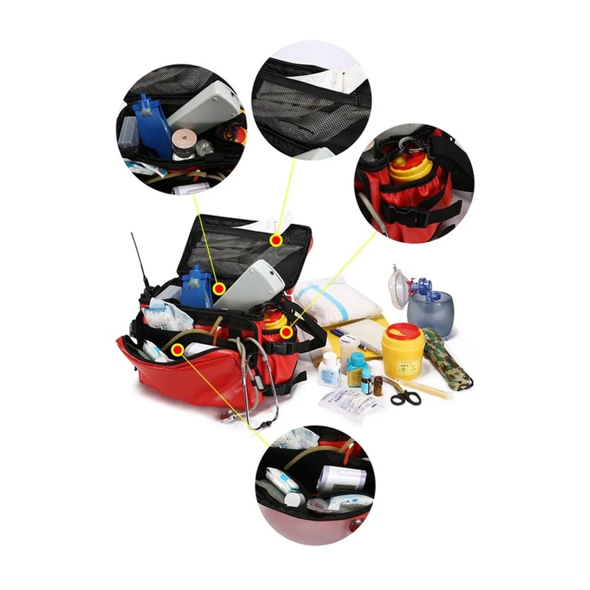 Red/Royal Blue waterproof pvc rescue bags detail view 2 - SKU 08808