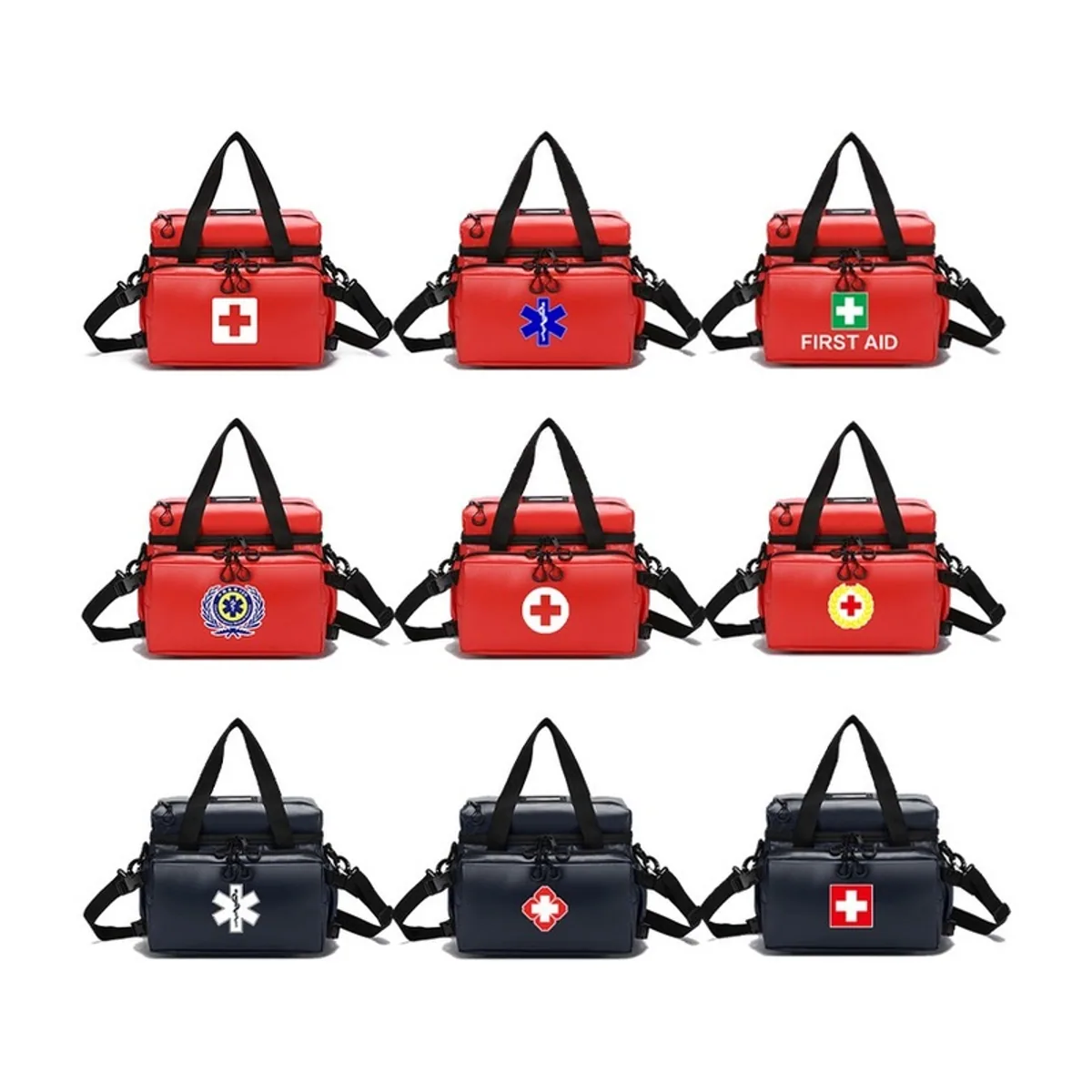 Red/Royal Blue waterproof pvc rescue bags detail view 3 - SKU 08808