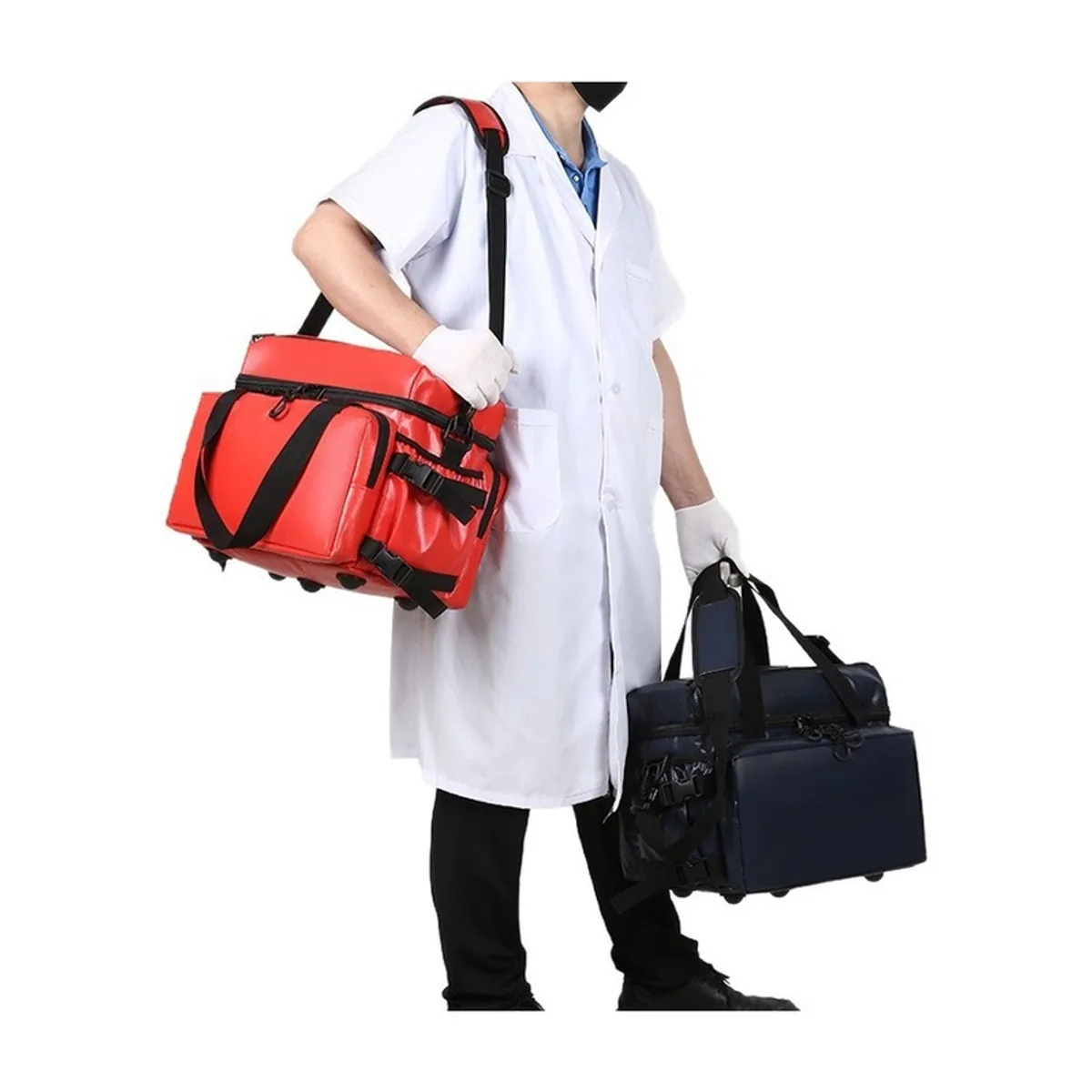 Red/Royal Blue waterproof pvc rescue bags detail view 7 - SKU 08808