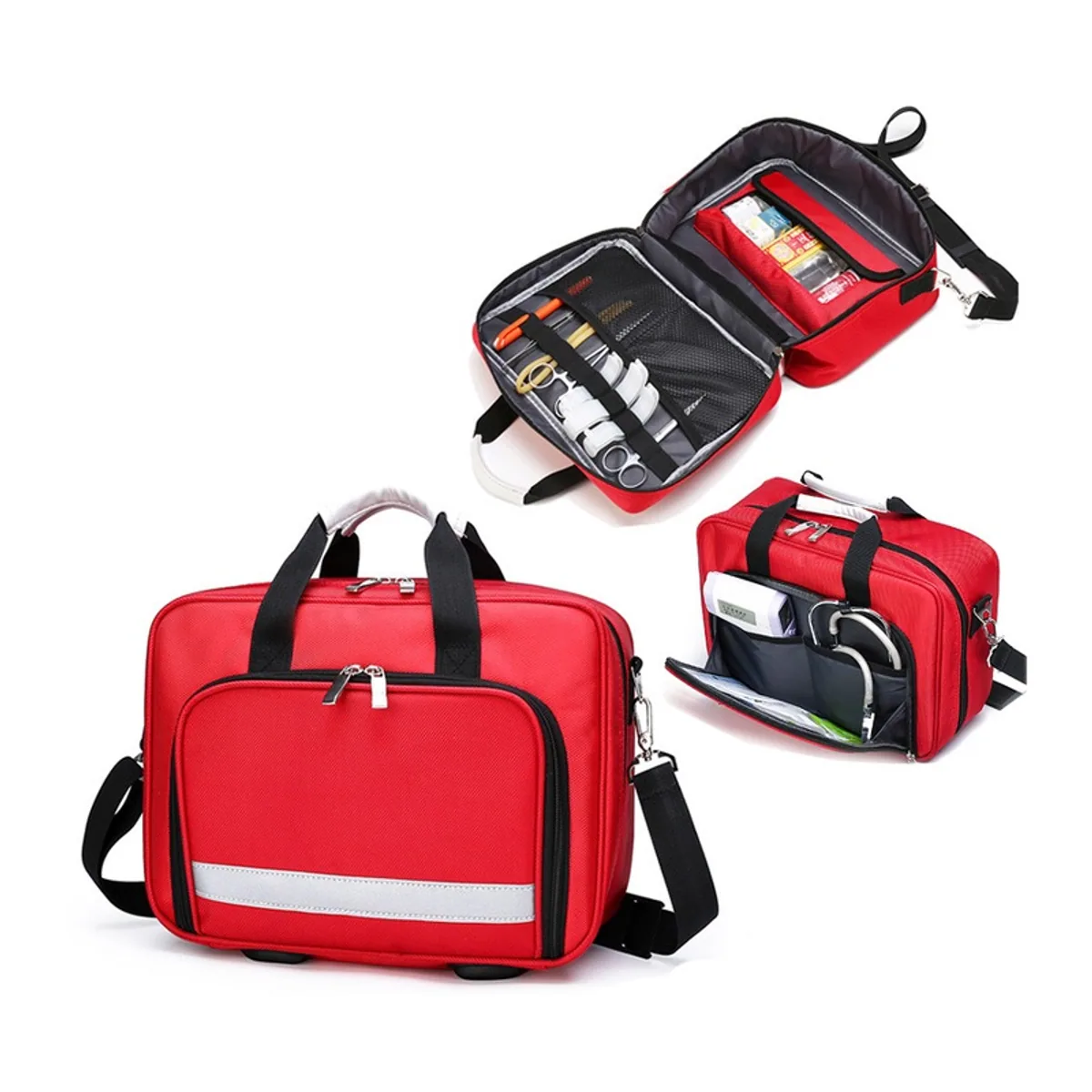 Red/Navy Blue emergency waist bags detail view 6 - SKU 08809