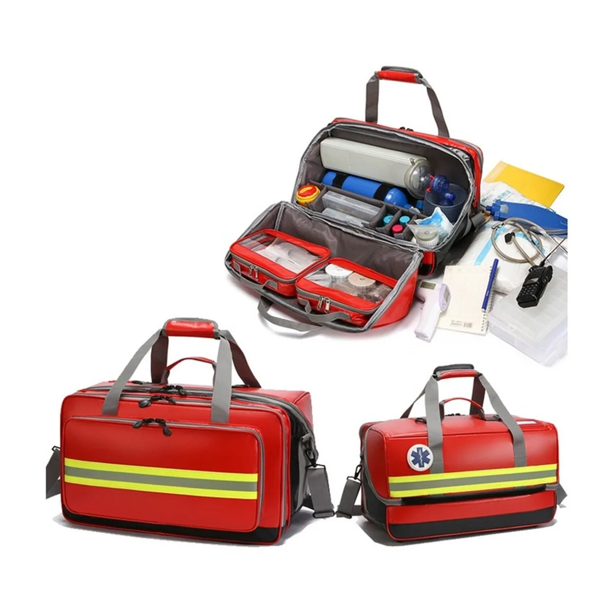 Red/Military Green/Royal Blue waterproof pvc rescue bags detail view 7 - SKU 08811