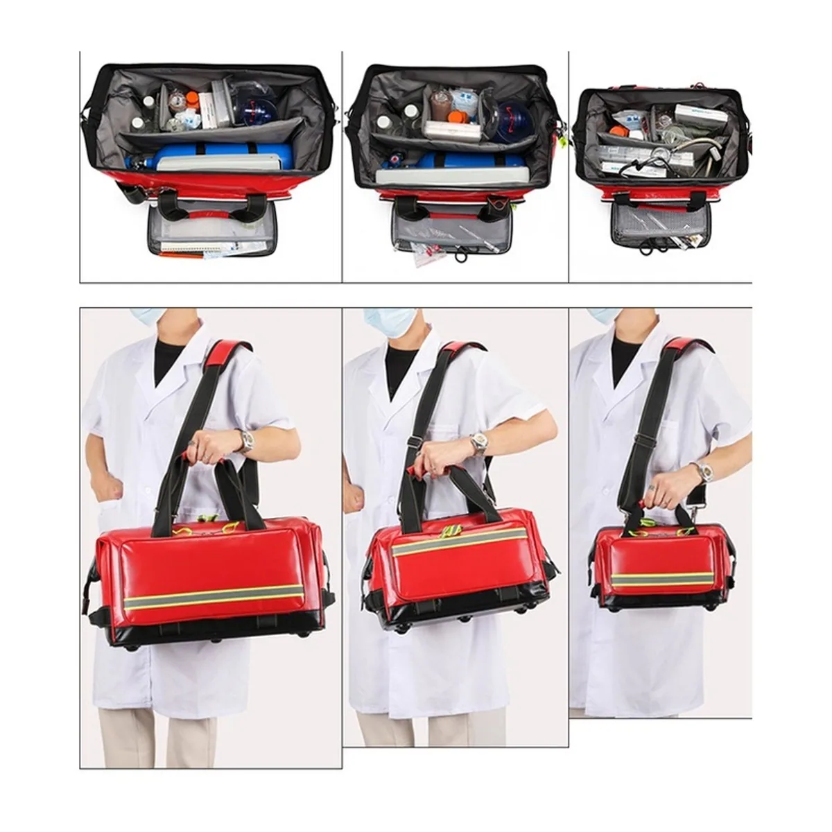 Red/Sky Blue/Navy Blue/Military Green portable first aid bags detail view 7 - SKU 08812