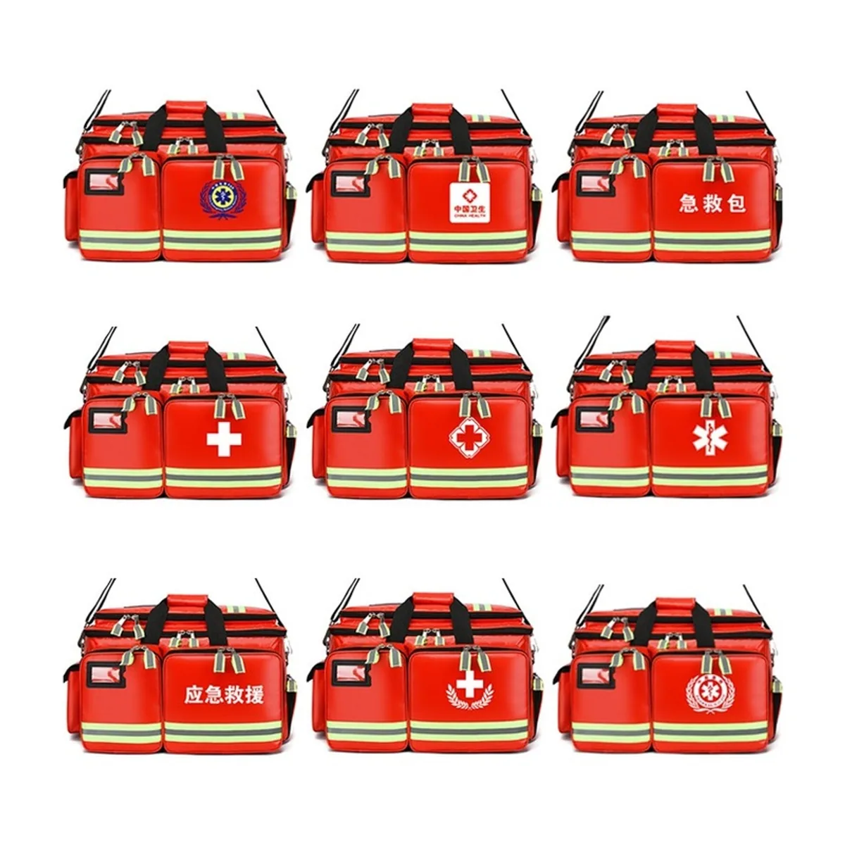 Red/Navy Blue portable first aid bags detail view 2 - SKU 08813