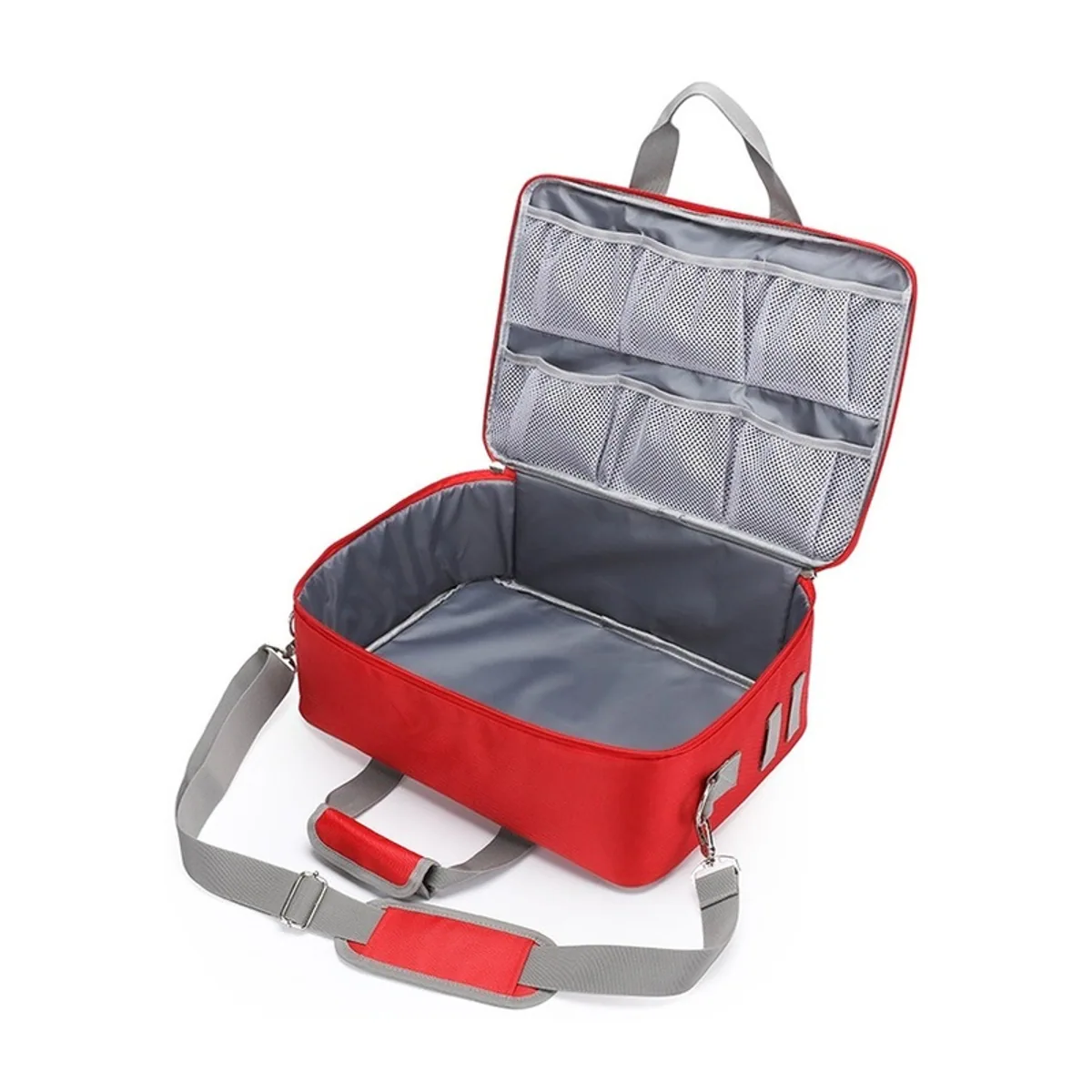 Red/Navy Blue portable first aid bags detail view 2 - SKU 08814