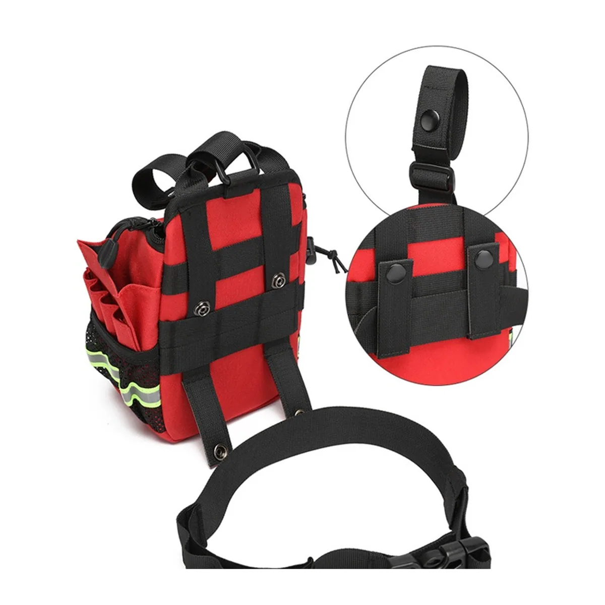 Red/Black emergency waist bags detail view 2 - SKU 08817