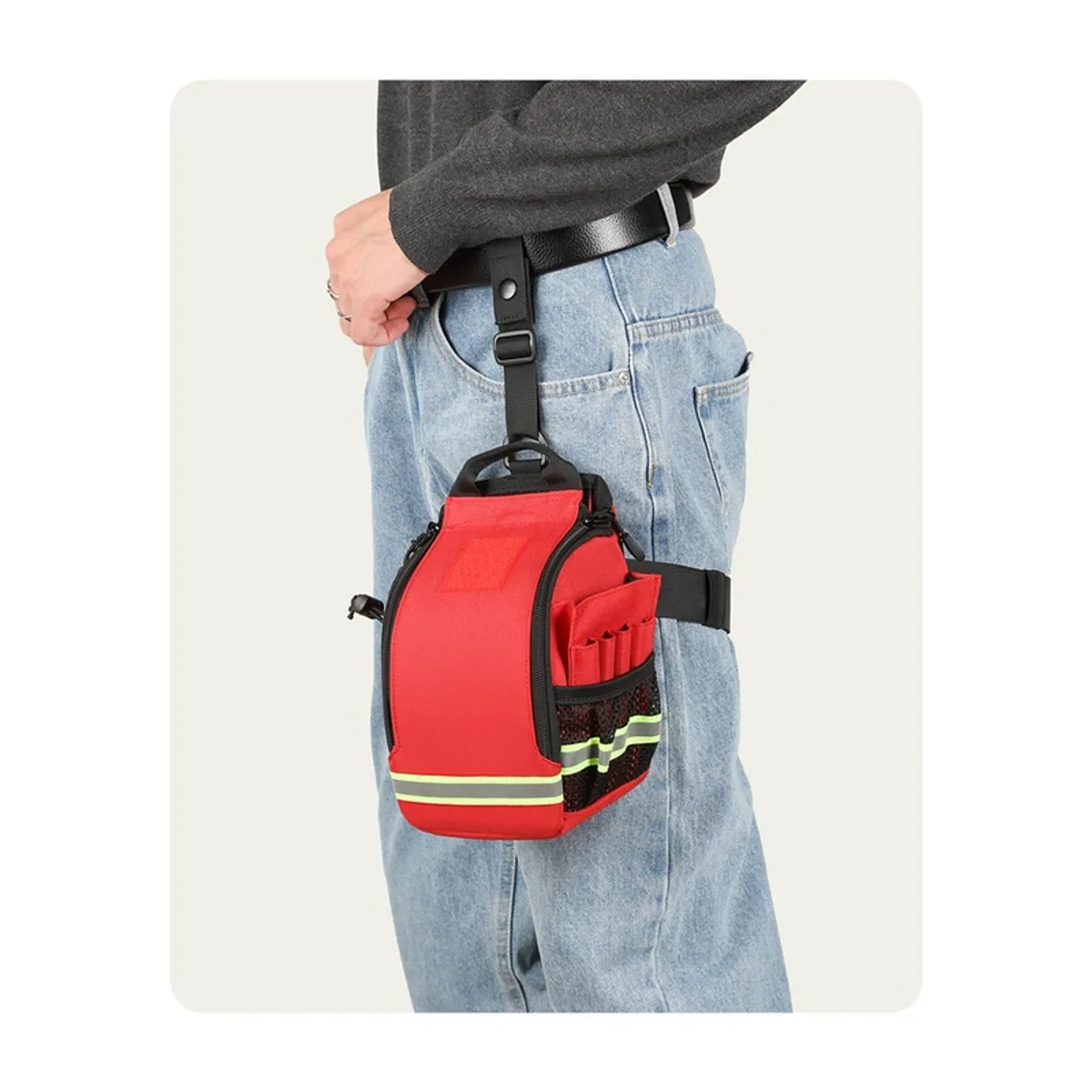 Red/Black emergency waist bags detail view 3 - SKU 08817