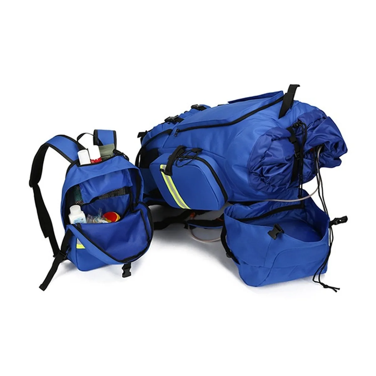 Royal Blue/Red/Orange outdoor rescue backpacks detail view 6 - SKU 08822