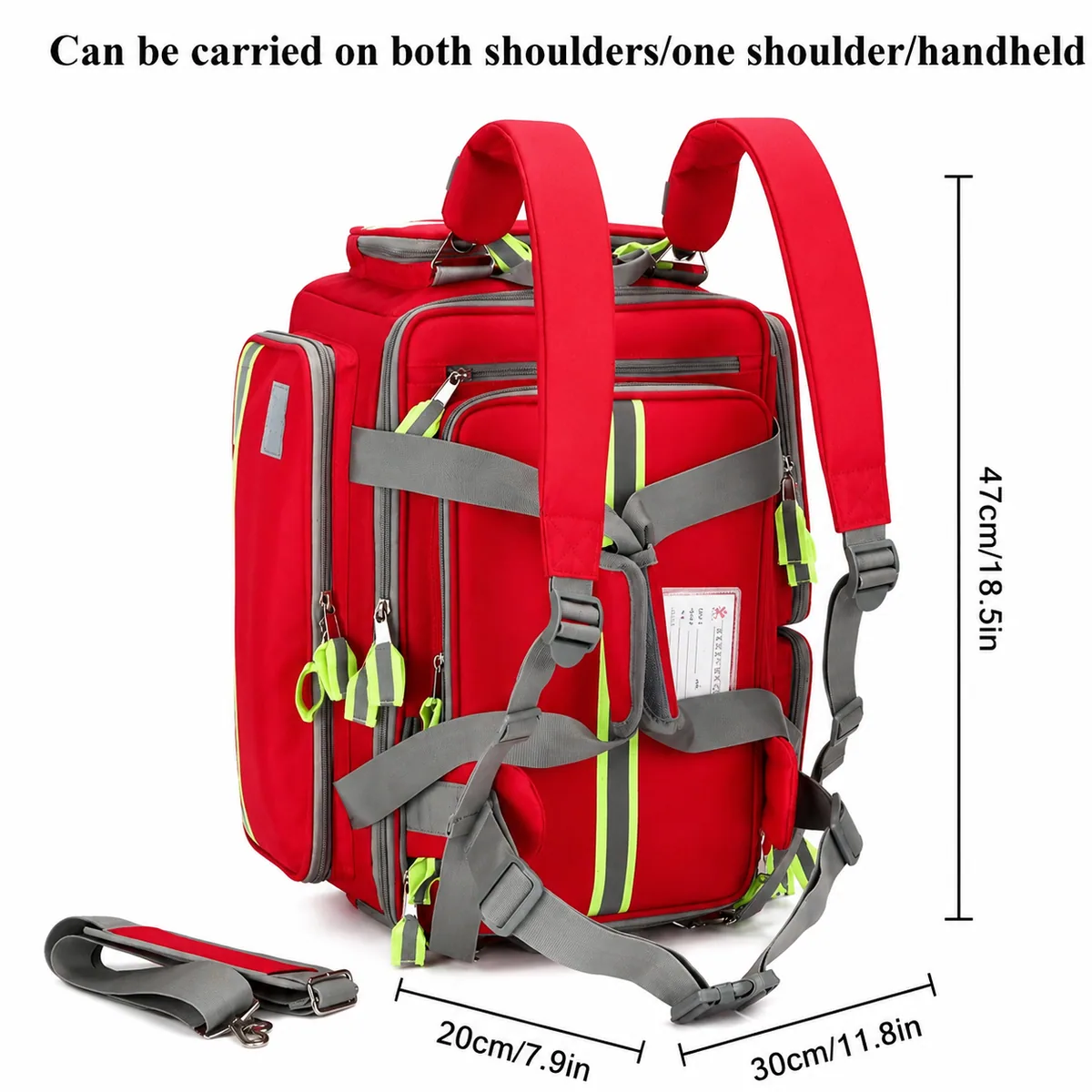 Red/Navy Blue/Military Green rescue duffel bags detail view 2 - SKU 08825