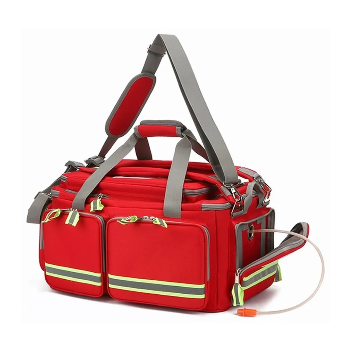 Red/Navy Blue/Military Green rescue duffel bags detail view 3 - SKU 08825