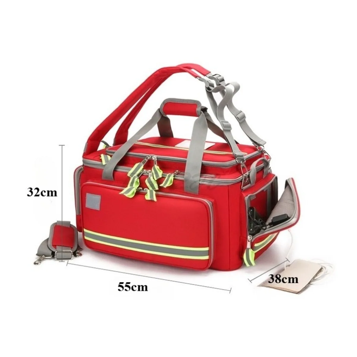 Red/Navy Blue/Military Green rescue duffel bags detail view 4 - SKU 08825