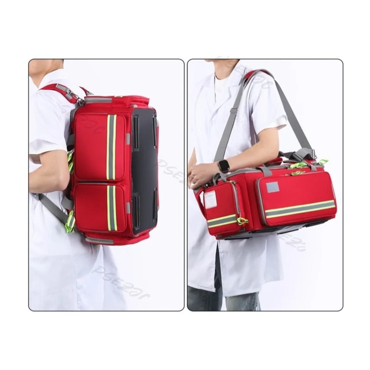 Red/Navy Blue/Military Green rescue duffel bags detail view 6 - SKU 08825