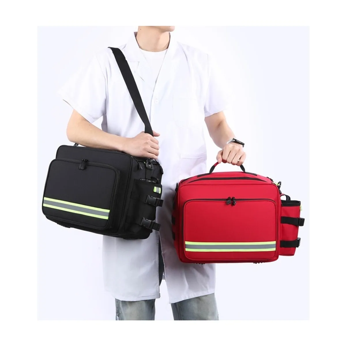 Black/Red/Orange portable first aid bags detail view 7 - SKU 08826