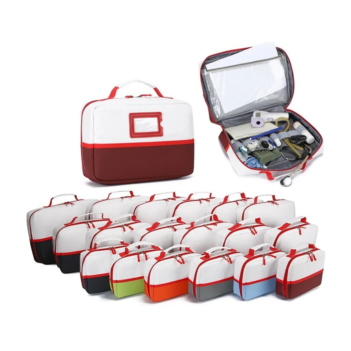 6 Colors portable first aid bags detail view 2 - SKU 08828