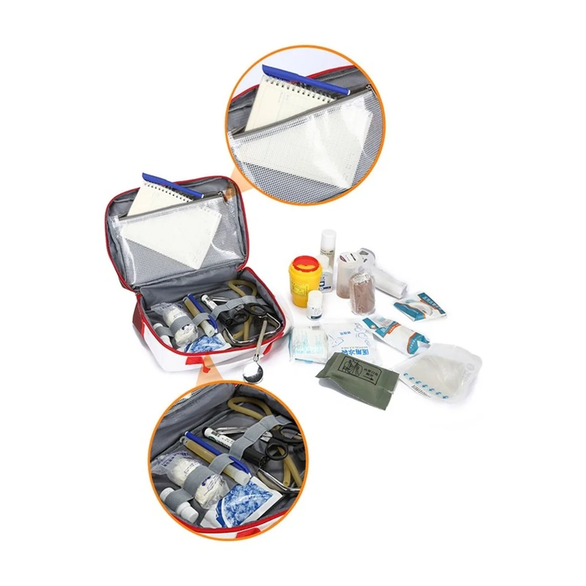 6 Colors portable first aid bags detail view 5 - SKU 08828
