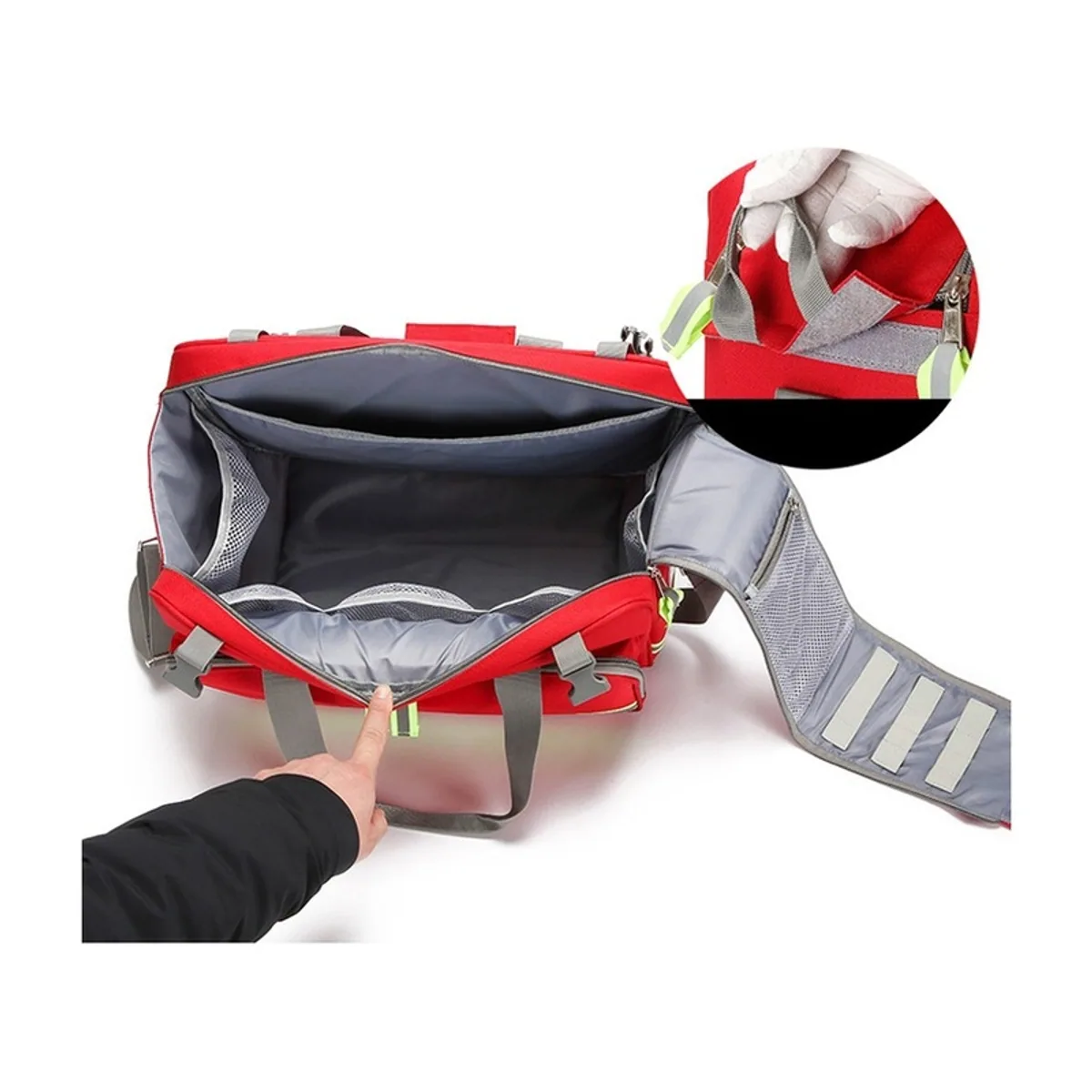 Red portable first aid bags detail view 4 - SKU 08831