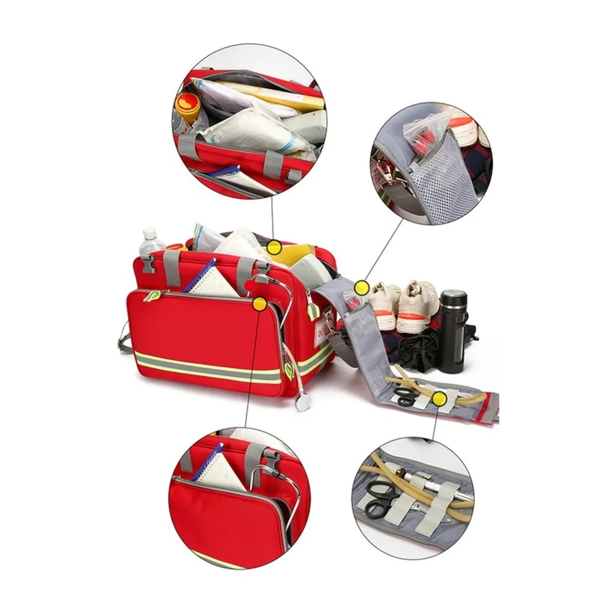 Red portable first aid bags detail view 7 - SKU 08831