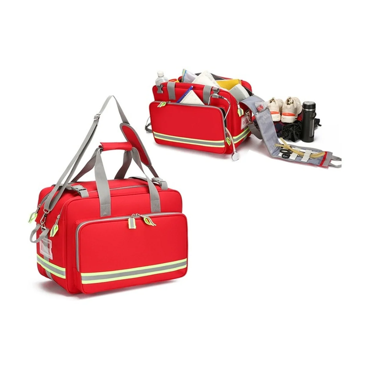 Red portable first aid bags front view - SKU 08831