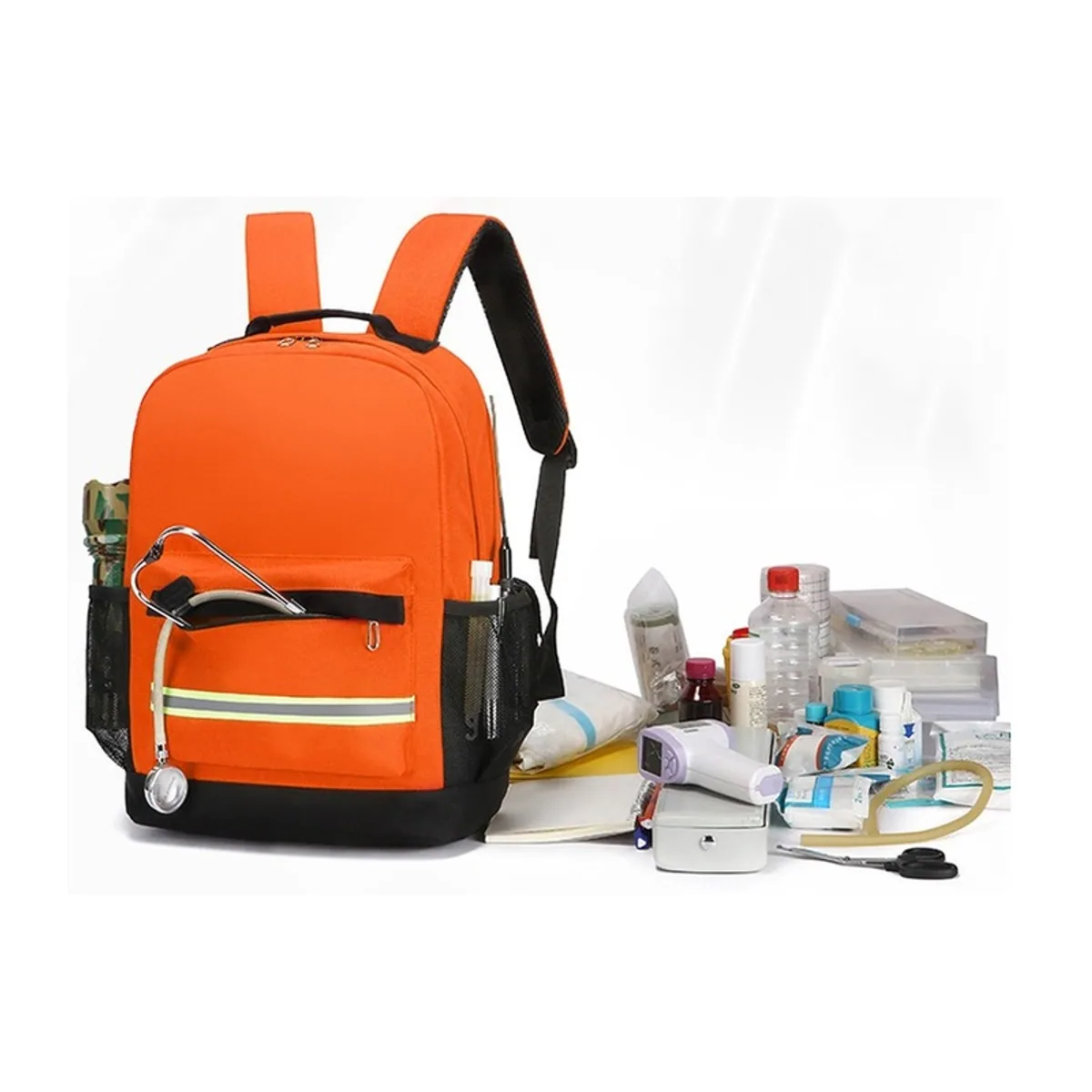 Red/Orange portable first aid bags detail view 1 - SKU 08832