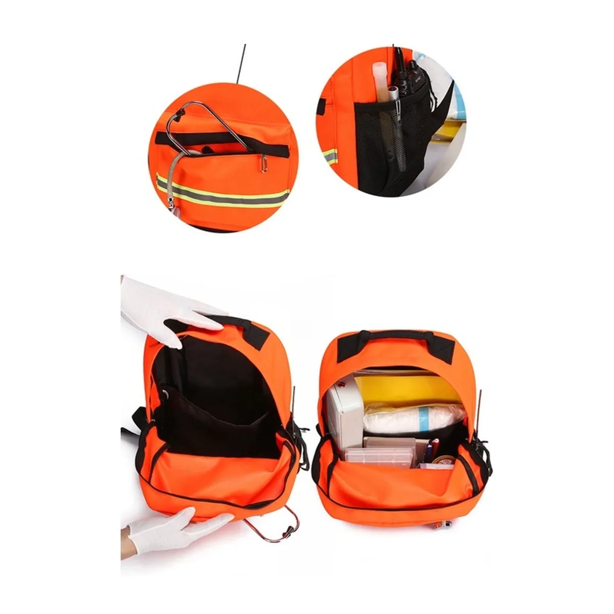 Red/Orange portable first aid bags detail view 4 - SKU 08832