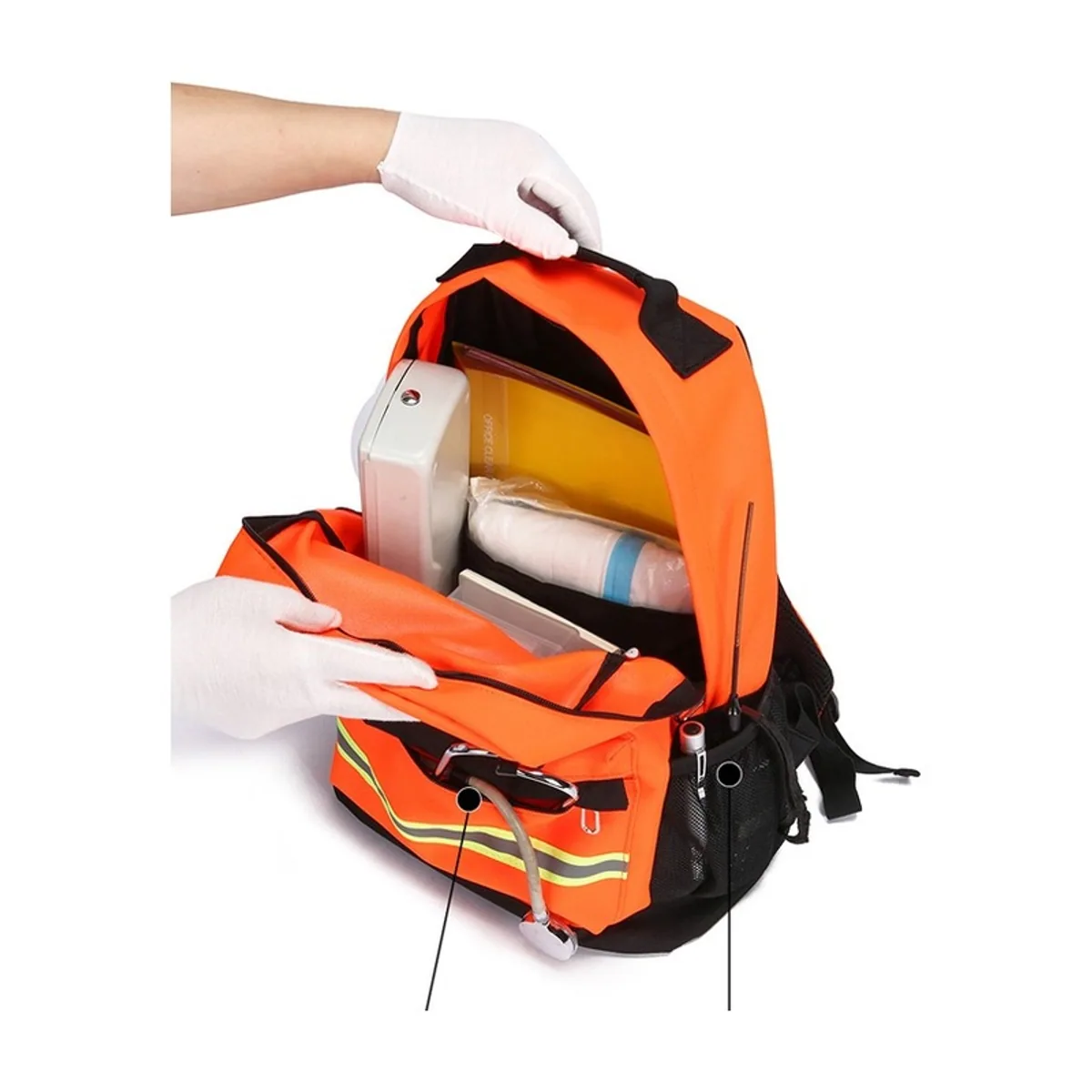Red/Orange portable first aid bags detail view 7 - SKU 08832