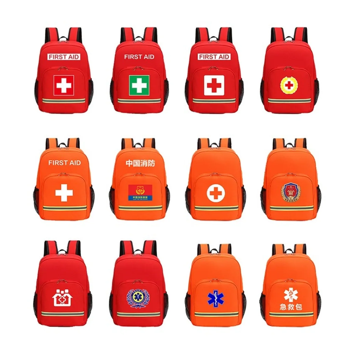 Red/Orange portable first aid bags detail view 5 - SKU 08833