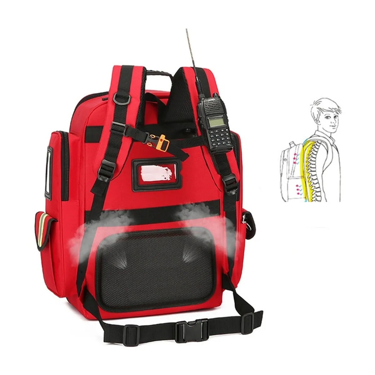 Red/Royal Blue/Military Green portable first aid bags detail view 1 - SKU 08835