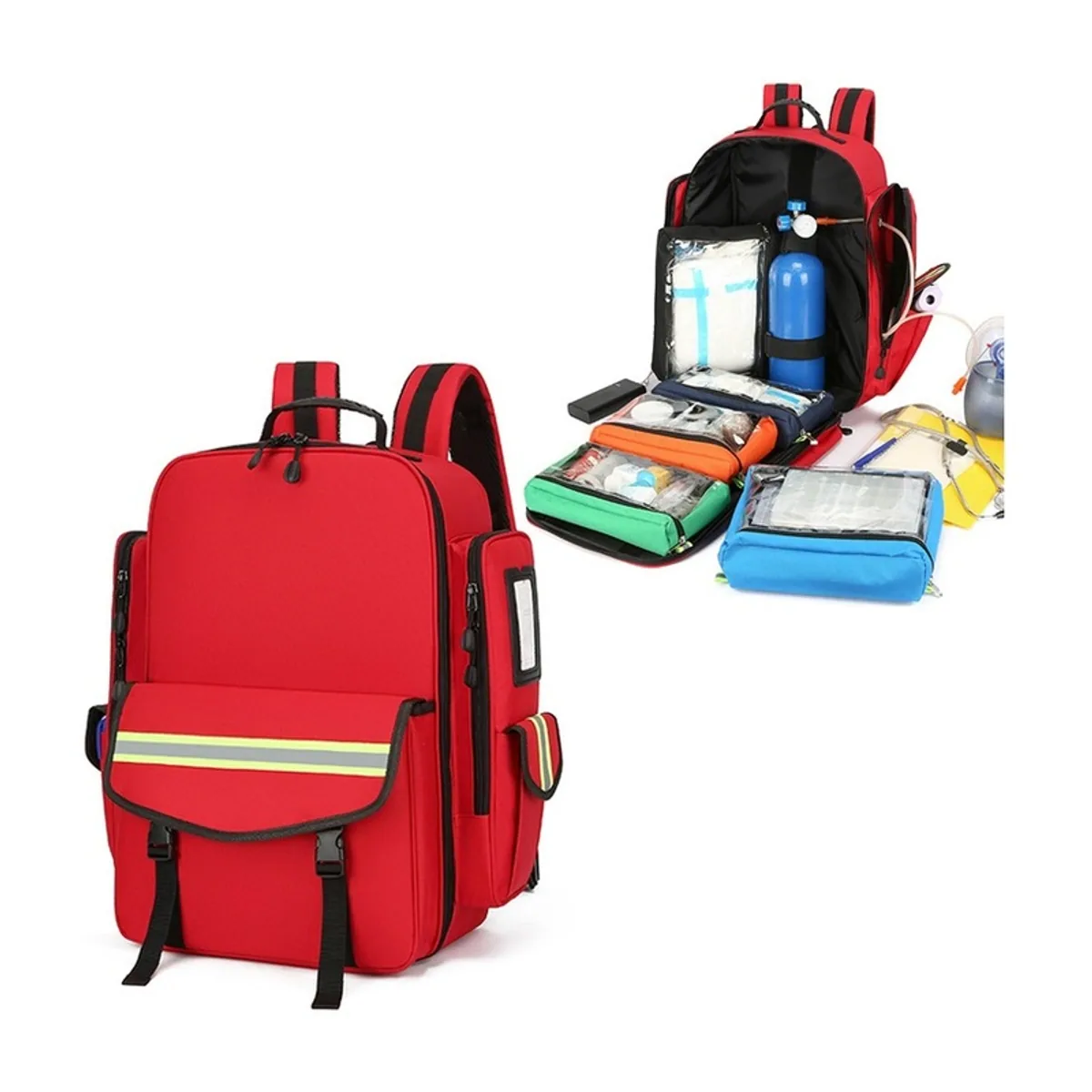 Red/Royal Blue/Military Green portable first aid bags detail view 5 - SKU 08835