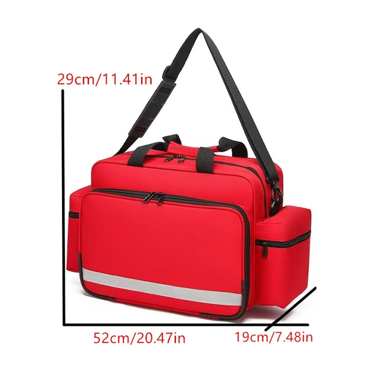 Red/Navy Blue portable first aid bags detail view 3 - SKU 08839