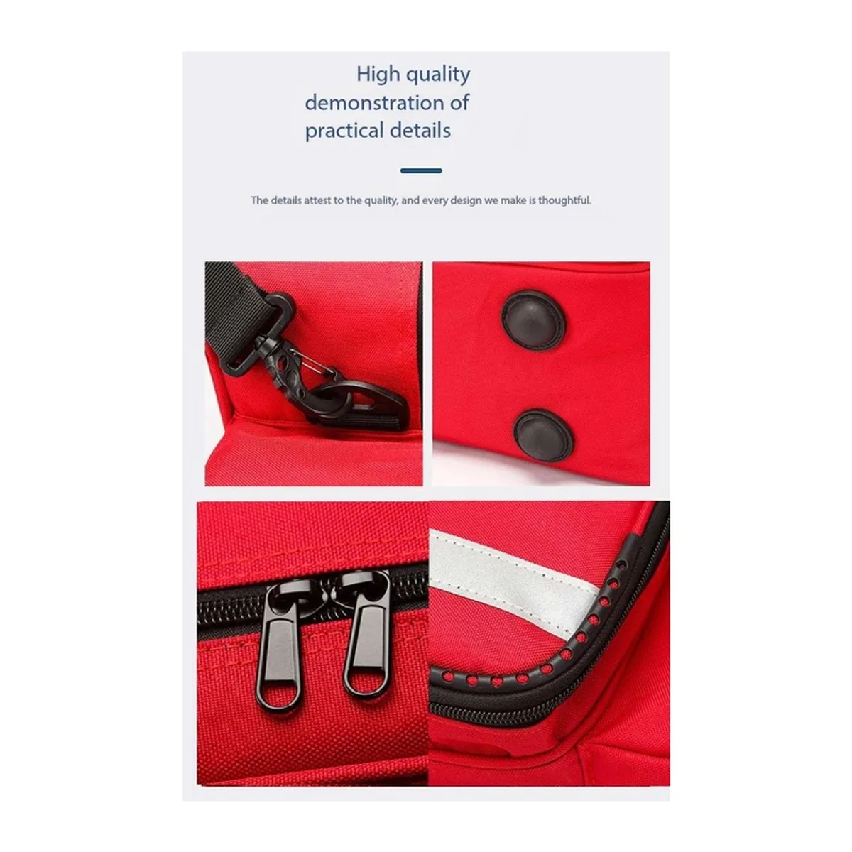 Red/Navy Blue portable first aid bags detail view 5 - SKU 08839