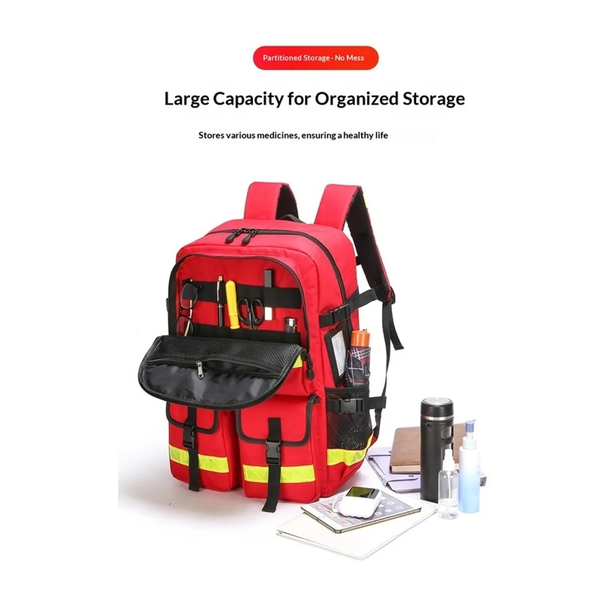 Red/Black/Orange waterproof pvc rescue bags detail view 1 - SKU 08840