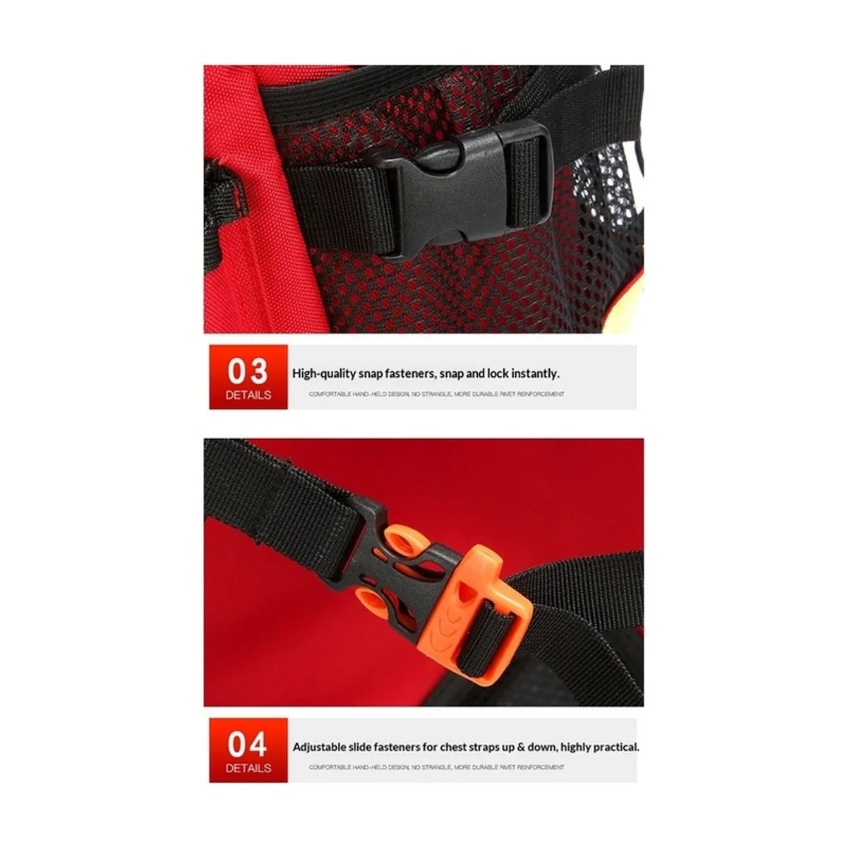 Red/Black/Orange waterproof pvc rescue bags detail view 2 - SKU 08840