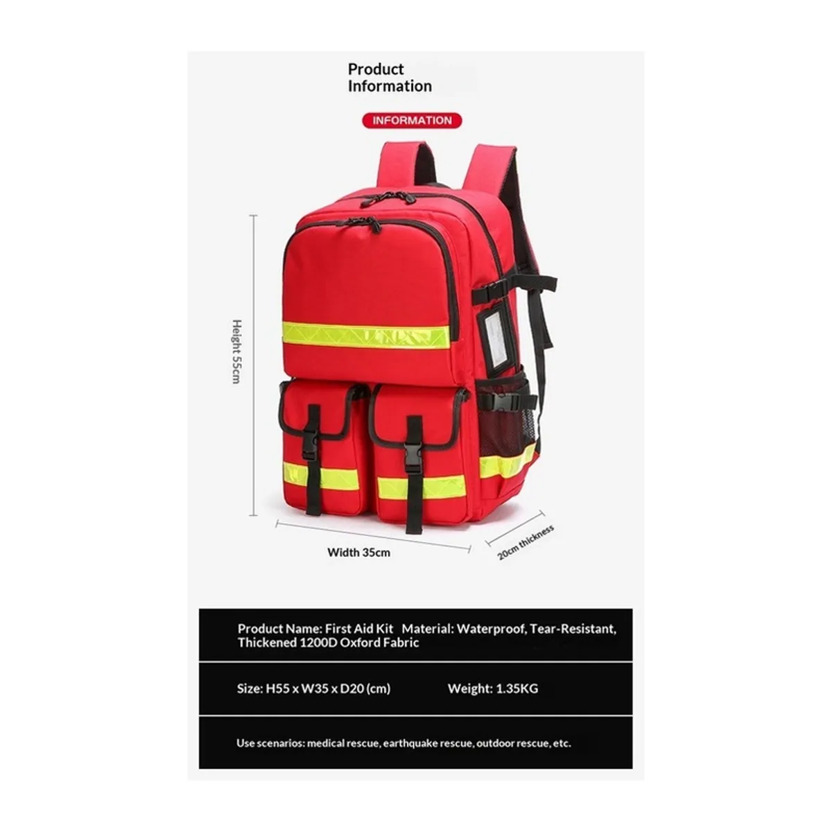 Red/Black/Orange waterproof pvc rescue bags detail view 3 - SKU 08840