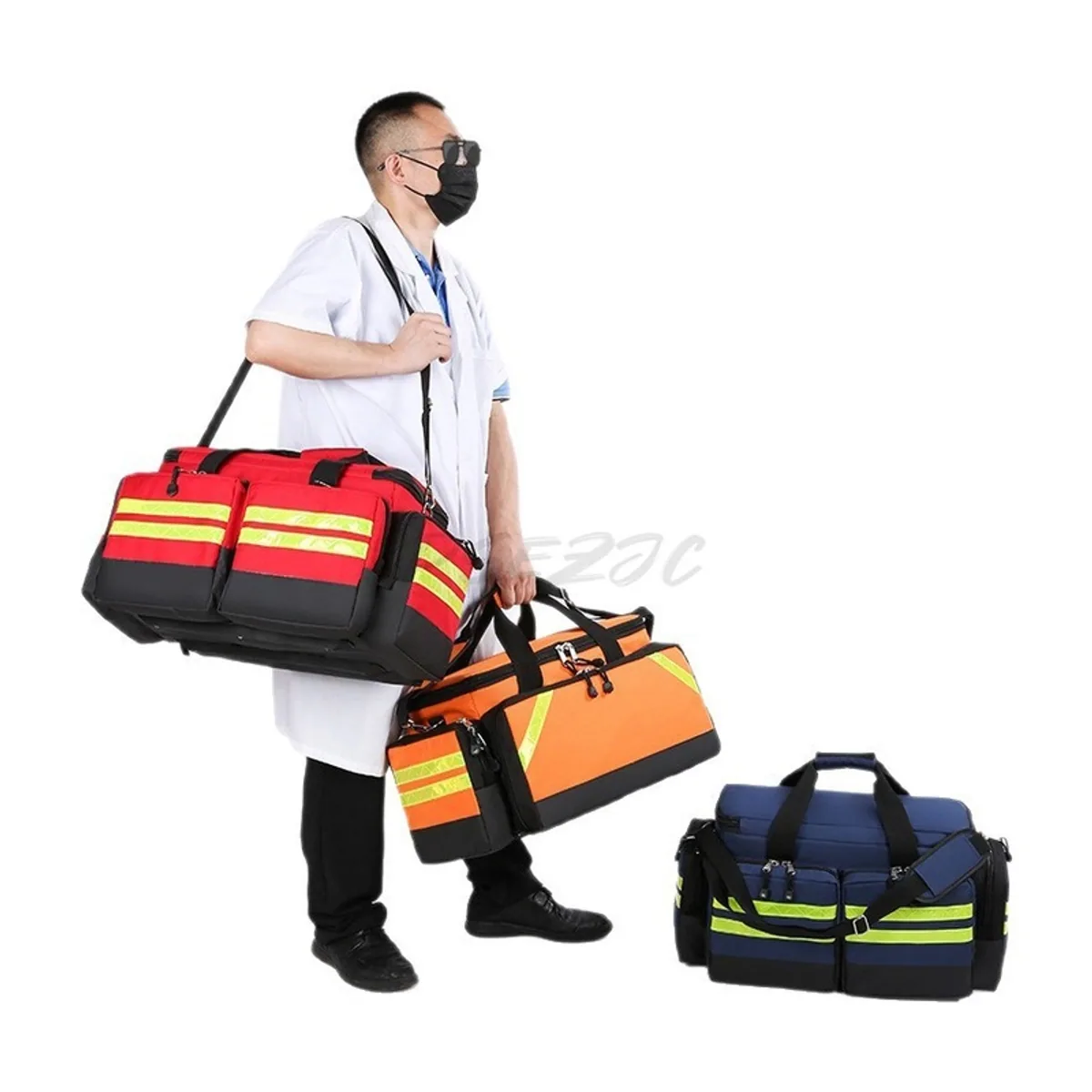 Red/Orange/Royal Blue waterproof pvc rescue bags detail view 7 - SKU 08841