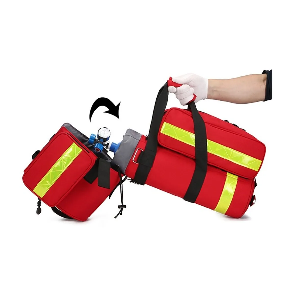 Red/Black/Navy/Orange/Red+hook/Black+hook/Navy+hook/Orange+hook portable first aid bags detail view 6 - SKU 08843