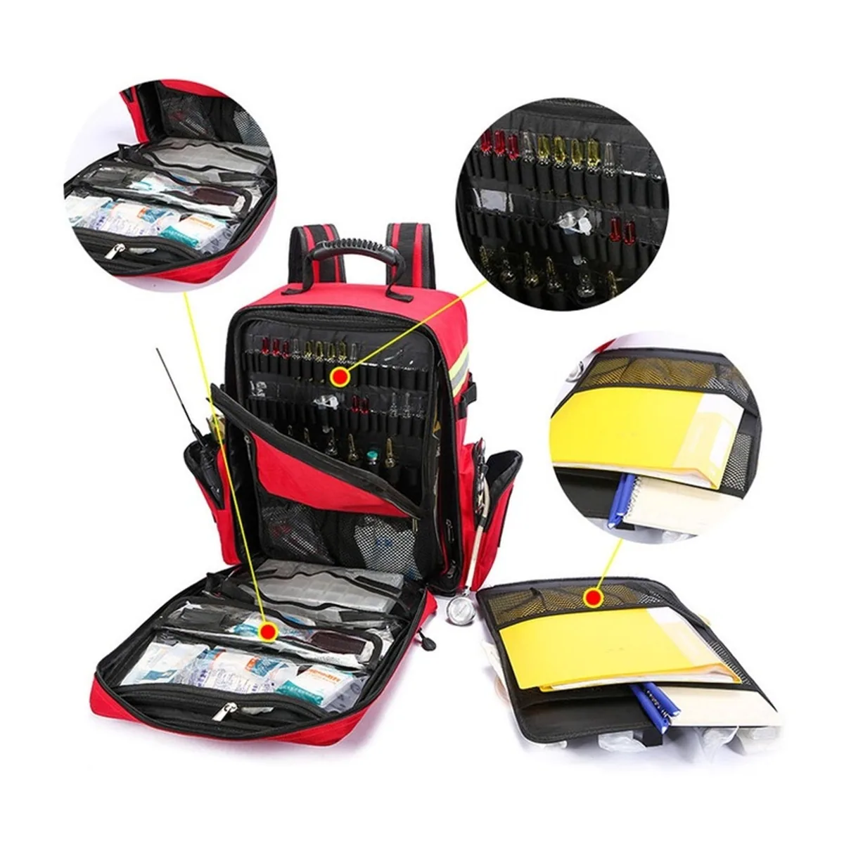 Red/Orange/Navy/Red Staircase/Orange Staircase/Navy Staircase/Red universal/Orange universal/Navy universal trolley rescue bags detail view 2 - SKU 08846