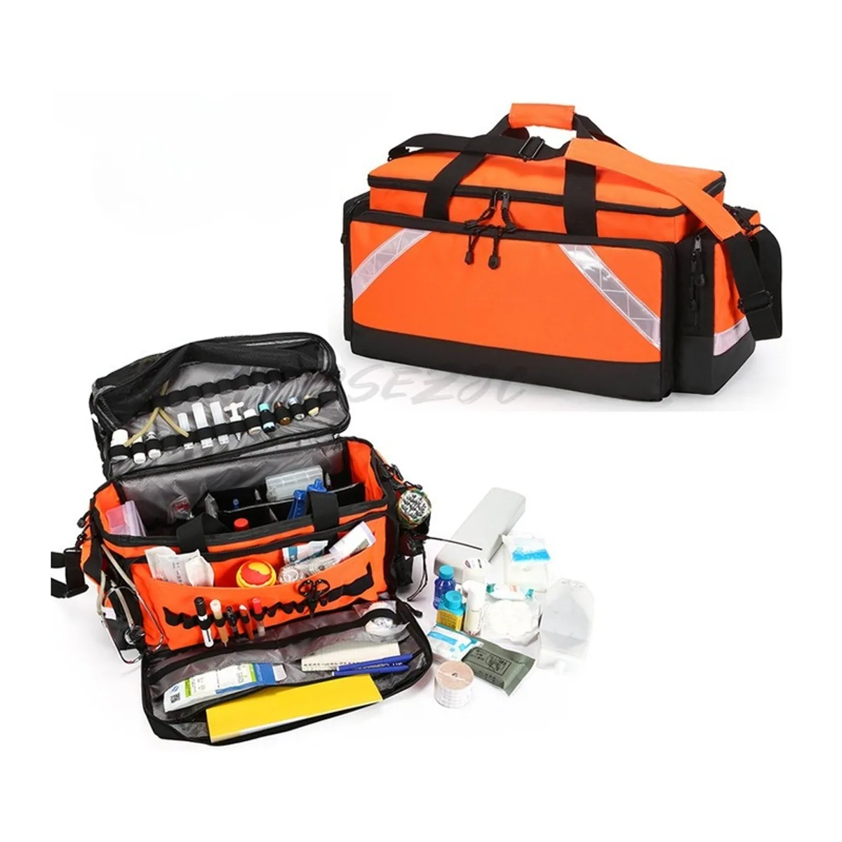 Red/Orange/Royal Blue portable first aid bags detail view 1 - SKU 08851