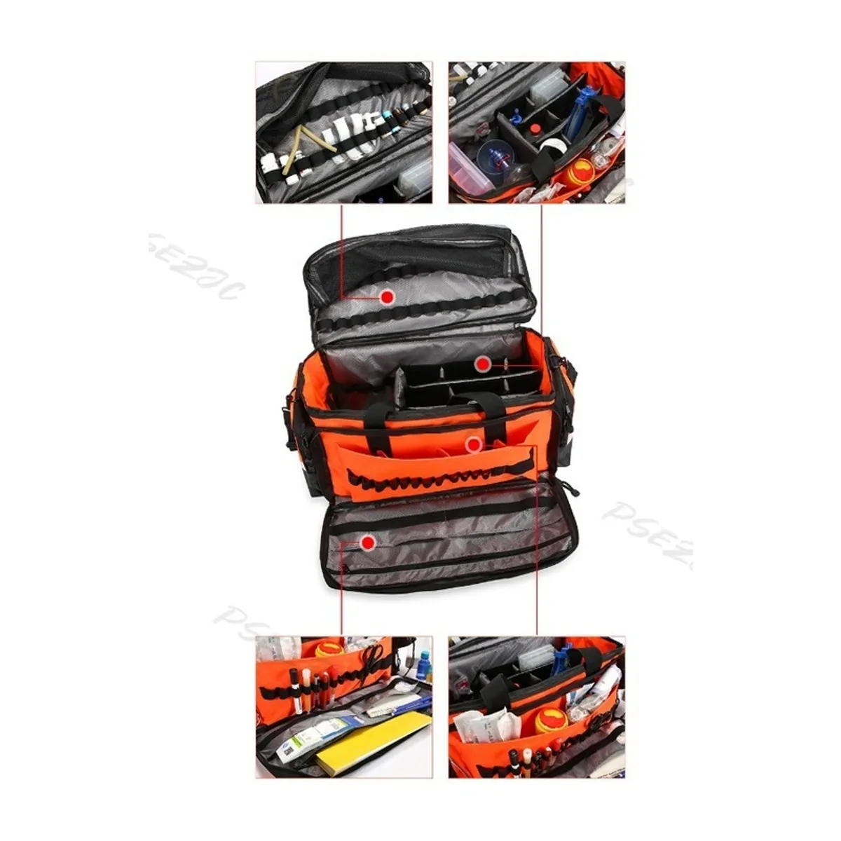 Red/Orange/Royal Blue portable first aid bags detail view 7 - SKU 08851