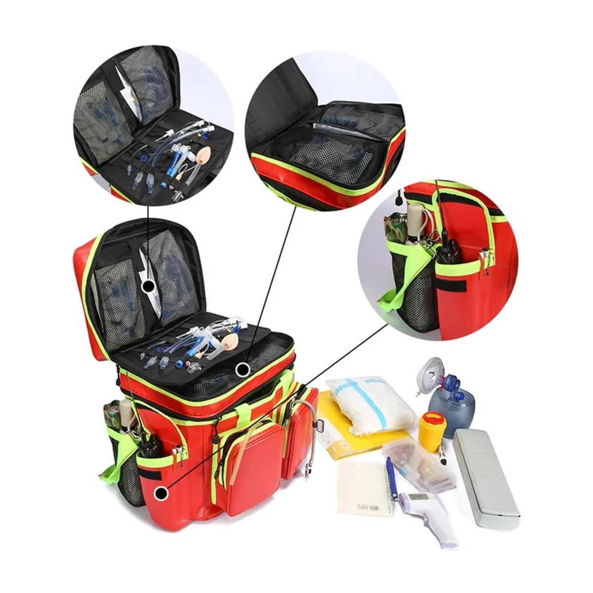 Red/Royal Blue waterproof pvc rescue bags detail view 1 - SKU 08856