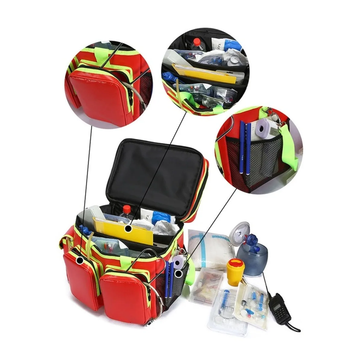 Red/Royal Blue waterproof pvc rescue bags detail view 7 - SKU 08856