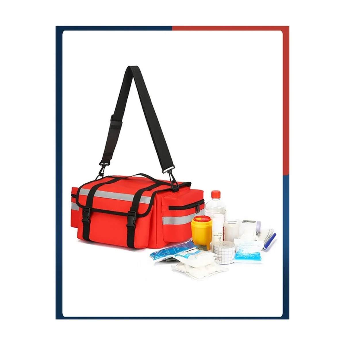 Red/Orange/Blue/Greeen portable first aid bags detail view 7 - SKU 08860