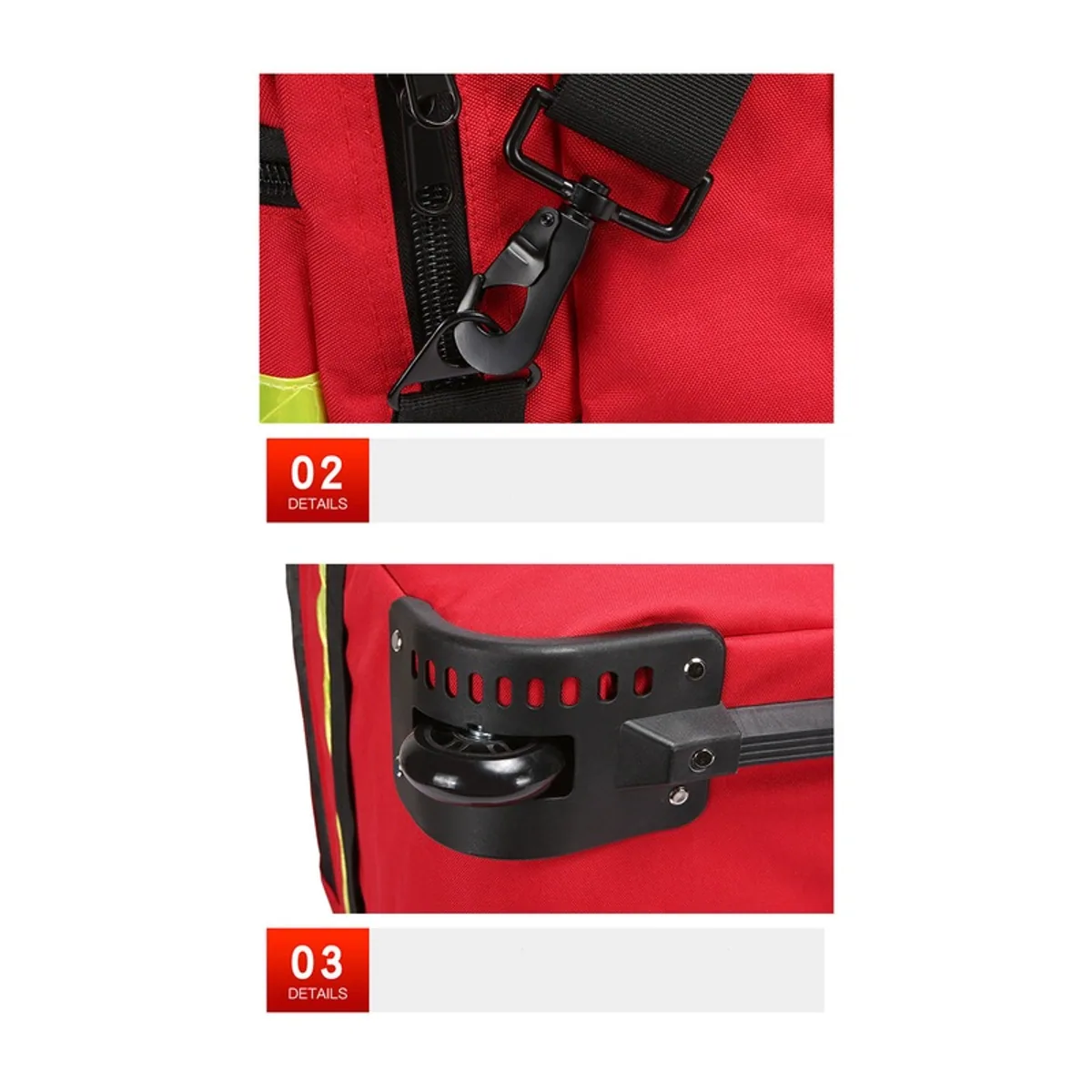 Red/Blue/Orange/Black/Red+wheels/Blue+wheels/Orange+wheels/Black+wheels/Red+pullrod/Blue+pullrod/Orange+pullrod/Black+pullrod portable first aid bags detail view 7 - SKU 08861