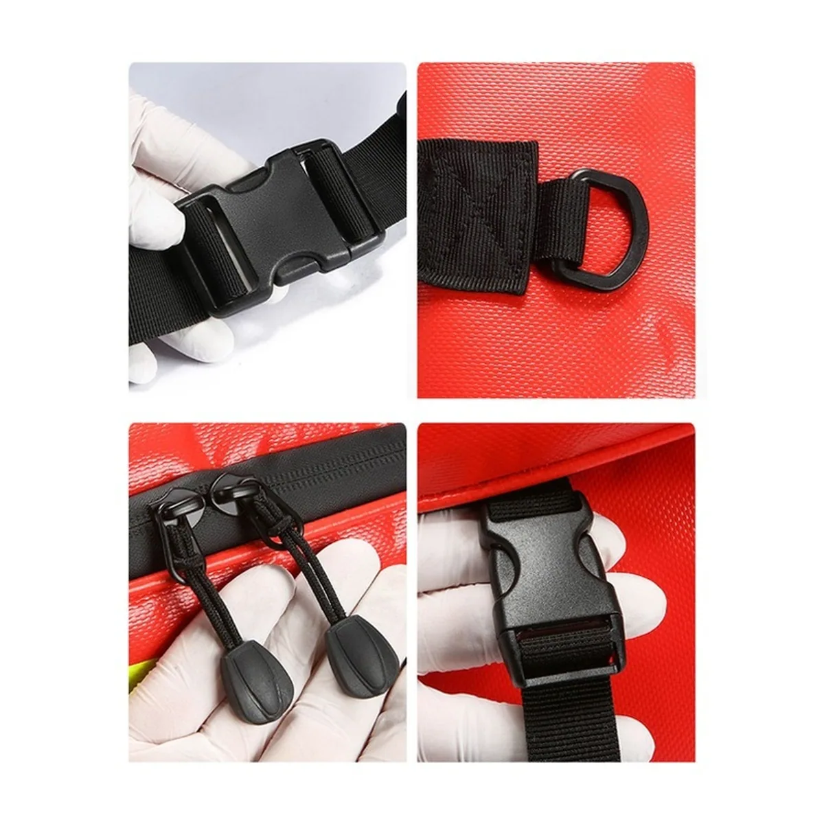 Red/Royal Blue waterproof pvc rescue bags detail view 3 - SKU 08863