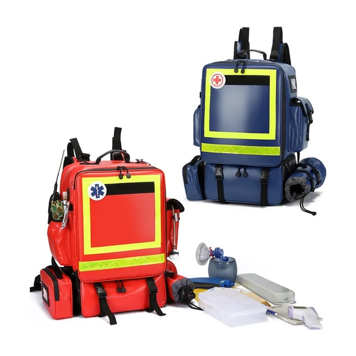 Red/Royal Blue waterproof pvc rescue bags detail view 5 - SKU 08863