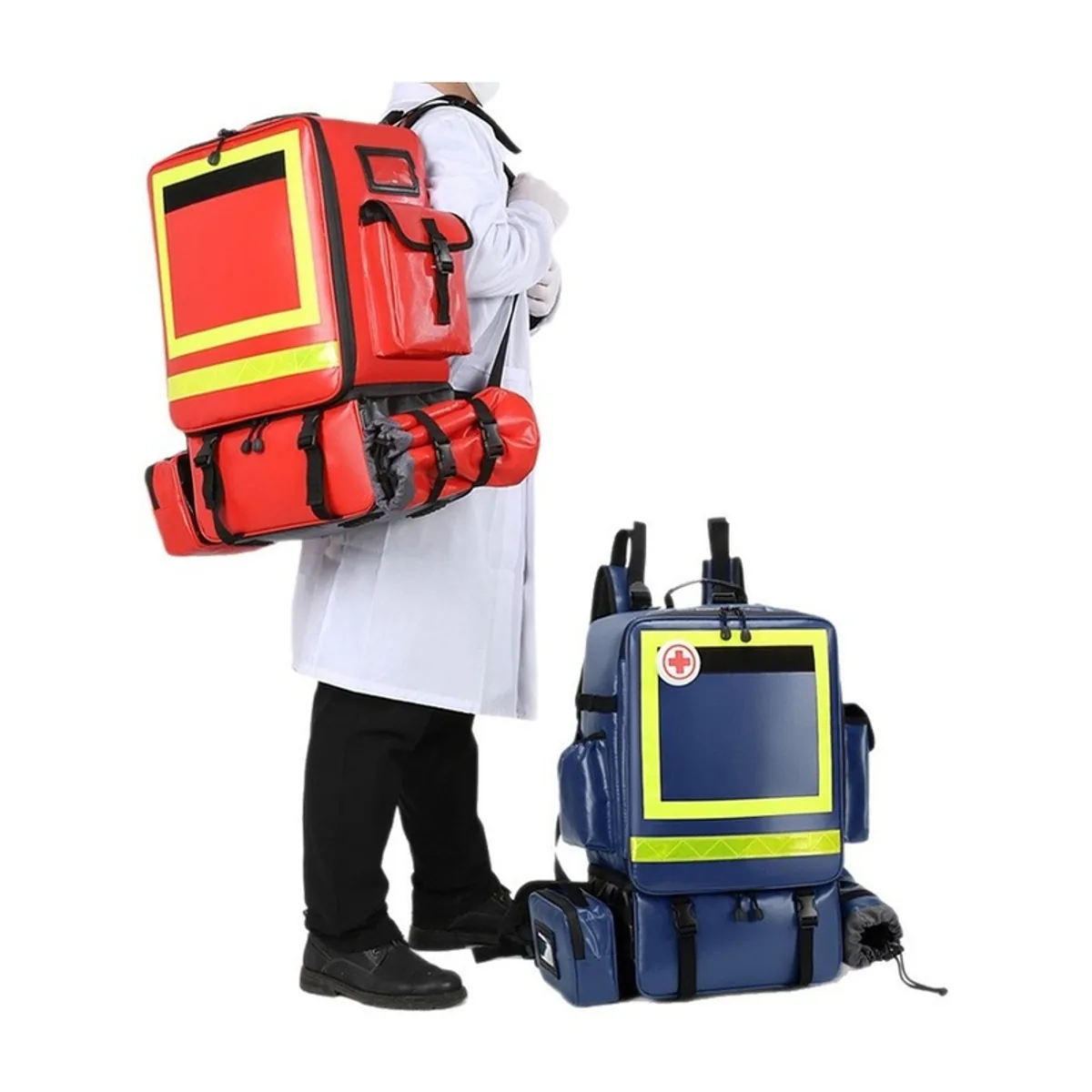 Red/Royal Blue waterproof pvc rescue bags detail view 6 - SKU 08863