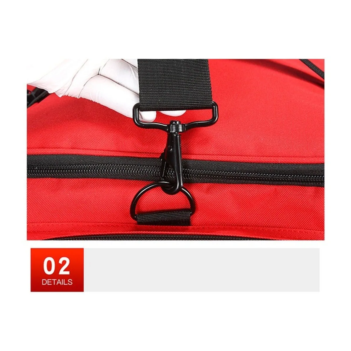 Red portable first aid bags detail view 5 - SKU 08865