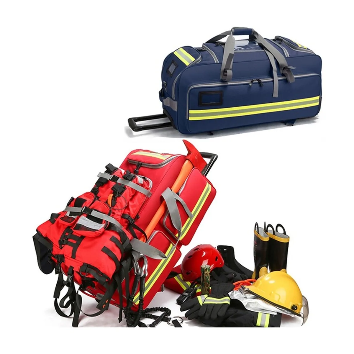 Red/Orange/Black/Navy Blue trolley rescue bags detail view 5 - SKU 09903