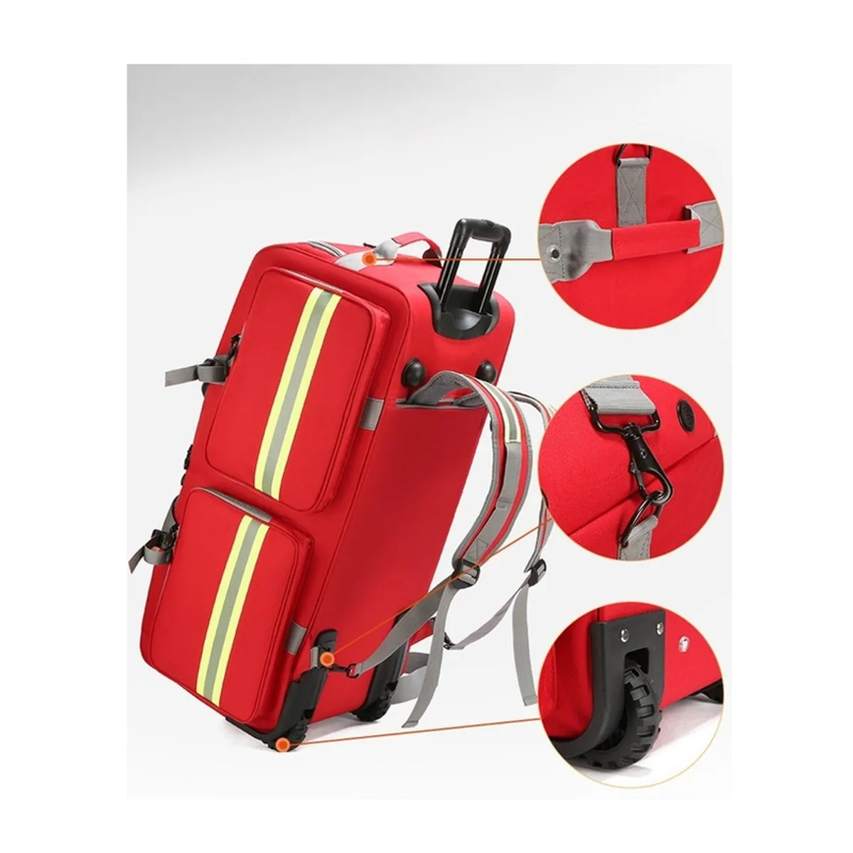 Red/Orange/Black/Navy Blue trolley rescue bags detail view 6 - SKU 09903