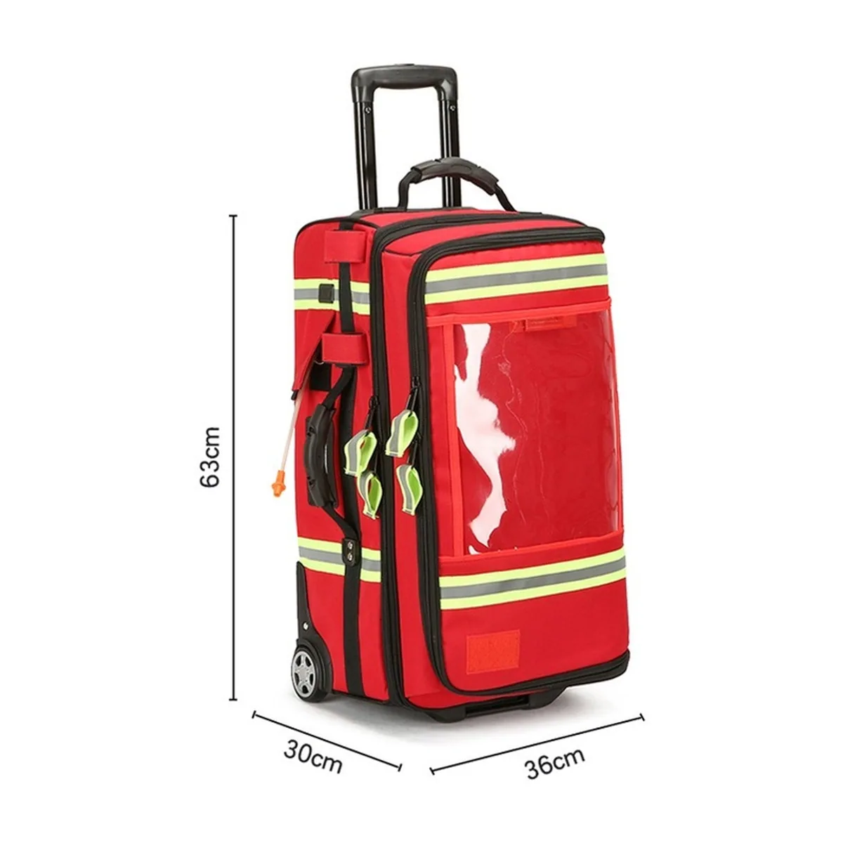 Red/Black trolley rescue bags detail view 6 - SKU 09904