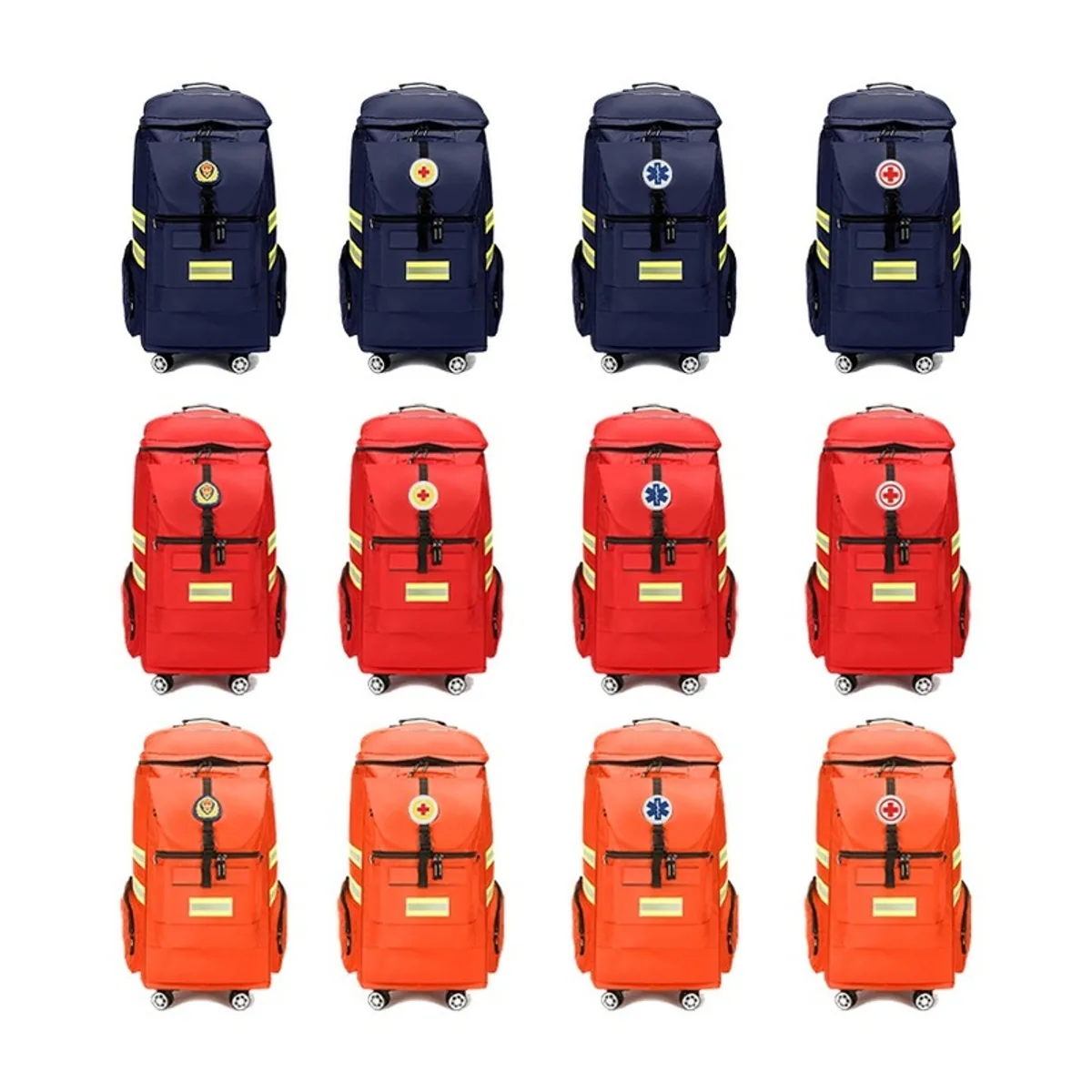 Red/Orange/Navy Blue trolley rescue bags detail view 2 - SKU 09905