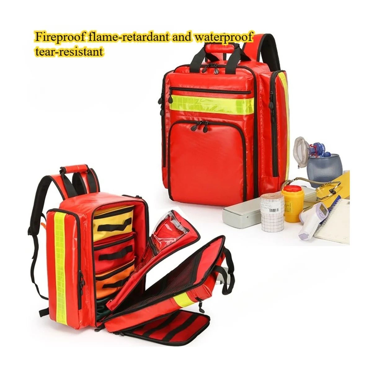 Red waterproof pvc rescue bags detail view 4 - SKU 09908PVC